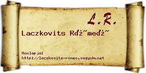Laczkovits Rómeó névjegykártya